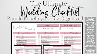 Ultimate Wedding Checklist Template for Planning your Wedding Day, Itinerary, Vendors, Song List Etc
