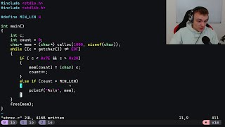 Coding a String Extractor in C
