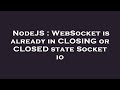 NodeJS : WebSocket is already in CLOSING or CLOSED state Socket io