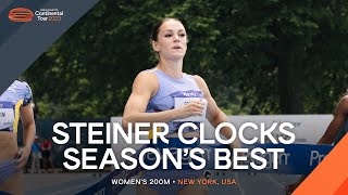 Abby Steiner dominates 200m in New York | Continental Tour Gold 2023