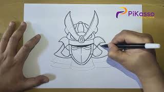 How to Draw a Samurai Helmet Easy step by step