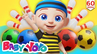 The Colors Song (Soccerball Bowling Play) + more nursery rhymes & Kids songs - Baby yoyo