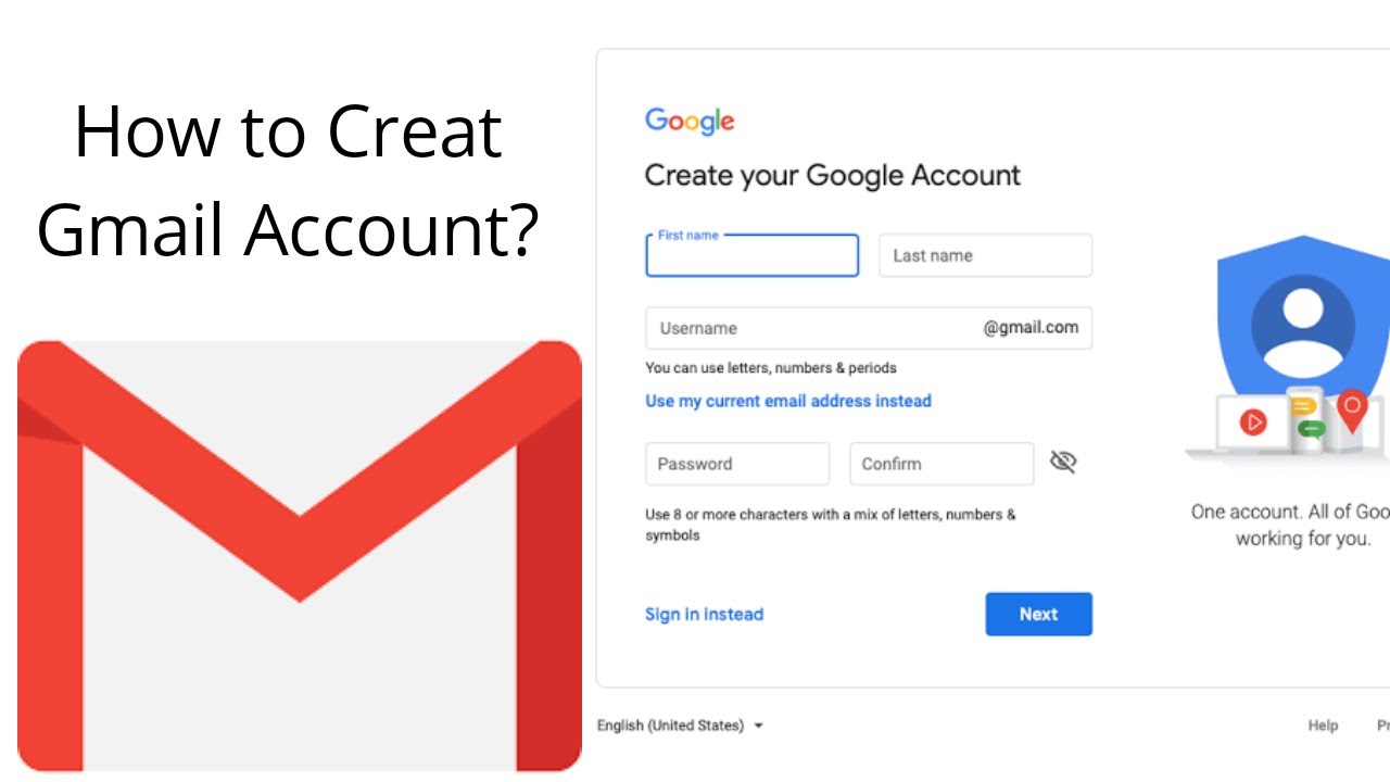 How To Make Gmail Account In Easy Way. - YouTube