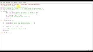 Python program to create a Pythagorean theorem calculator