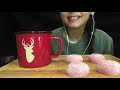 asmr eating peach mochi mukbang no talking mangia whispers