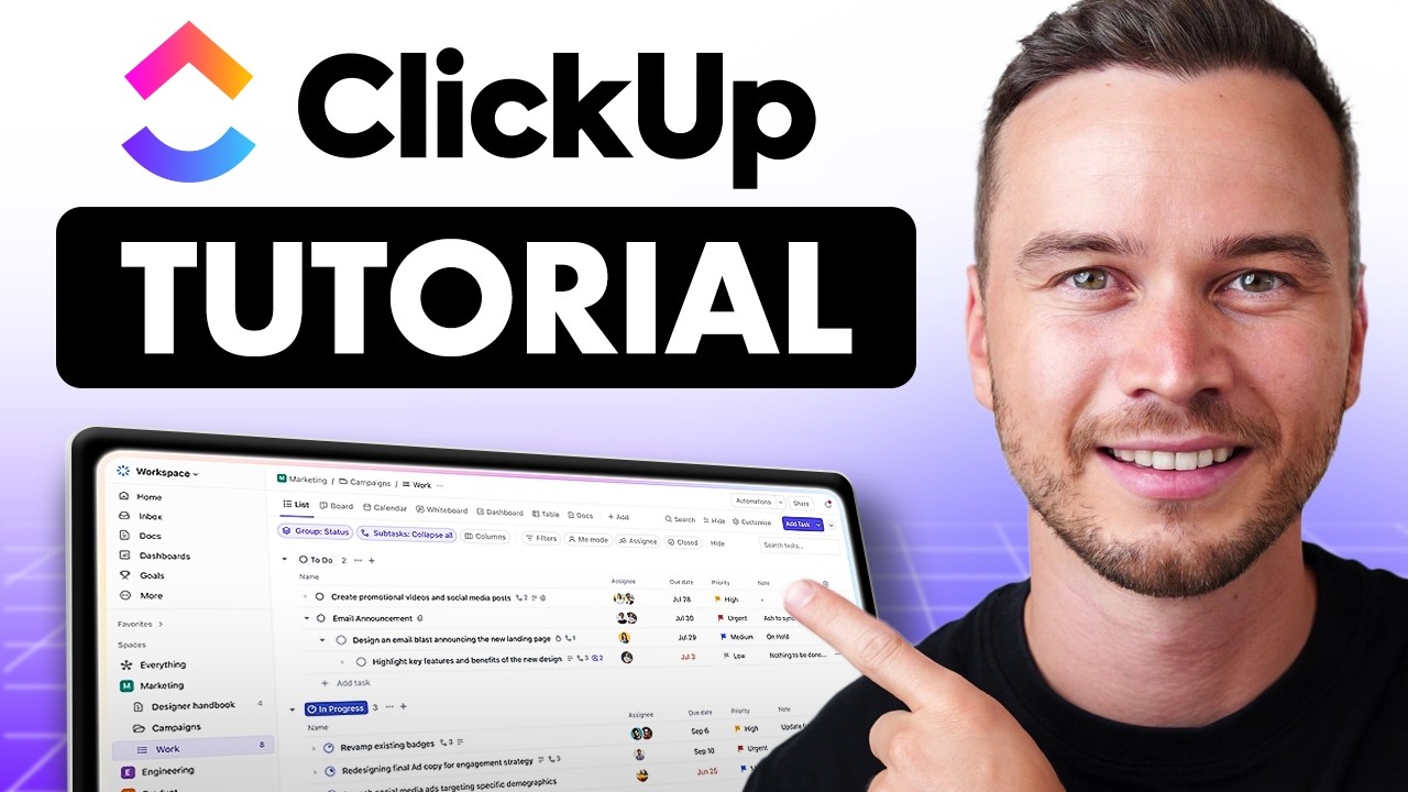 Clickup Tutorial 2026 How To Use Clickup For Beginners Youtube
