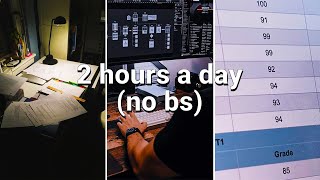 how I studied 2 hours a day and got straight A's (no bs)