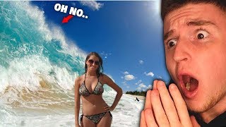 MASSIVE Unexpected Wave Ruins This Girls Day..