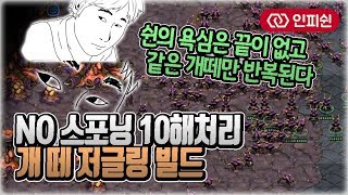 인피쉰🌿ㅣZㅣ【 NO 스포닝 10해처리 개 떼 저글링 빌드 】 팀원 도움 없이 손 떨며 시작해봅니다 《2018-10-20 토요일》