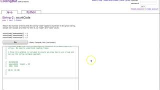 Codingbat - countCode (Java)