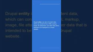 What is Drupal Entity?