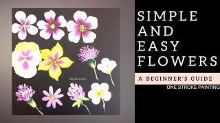 Quick and easy flowers - Acrylic painting for beginners | Diy | step by step