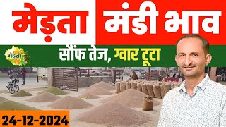 मेड़ता मंडी भाव | Jeera Bhav | Gour Bhav | Isabgol | Moong Bhav | Merta Mandi Bhav Today 24-12-2024