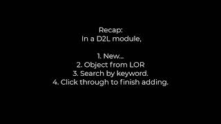 Add Content from D2L's LOR (Learning Object Repository)