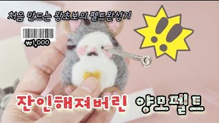 양모펠트 왕초보가 하는 다이소 천원짜리 고양이 양모펠트 만들기 | 다이소 추천템 | 다이소 꿀템 #Needlefelt #daiso