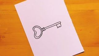 رسم سهل || رسم مفتاح خطوه بخطوه || easy drawing || Drawing a key step by step