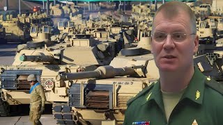 Russia shows off 12 US Abrams M1A2 tanks that were ambushed on the Russian border