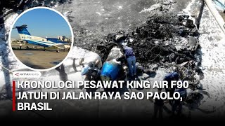 Detik-detik pesawat King Air F90 jatuh di Jalan Raya Sao Paolo, Brasil