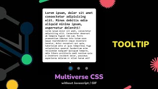 Tutorial : Tooltip // Multiverse CSS without Javascript, GIF // SUNNY