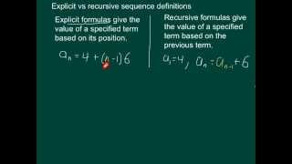 Explicit vs Recursive Sequences
