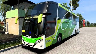 Busscar Vissta Buss 400 Volvo - Euro Truck Simulator 2 | 1.43 Mods | Promods Gameplay