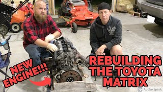 Rebuilding the Toyota Matrix - Installing The Engine - Part 4