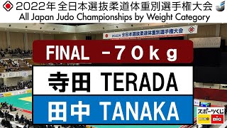 2022選抜体重別　女子70kg級　決勝戦　Final　寺田　宇多菜U. TERADA - 田中　志歩S. TANAKA