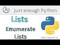 Python Lists - Enumerate Lists | Just enough Python