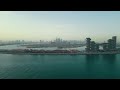 dubai 4k drone palm jumeirah summer morning atlantis sofitel