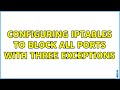 Configuring iptables to block all ports with three exceptions