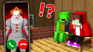 Scary Pennywise Calls JJ and Mikey at Night ? - Minecraft Maizen