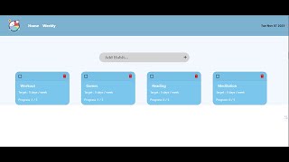 Habit Tracker app using react #Coding Ninja , Skill Test-3