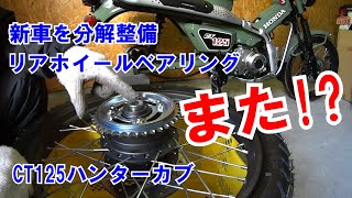 【20】新車のリアホイールベアリング「また!?」　CT125ハンターカブ・新車納車後すぐに分解整備してみたら…