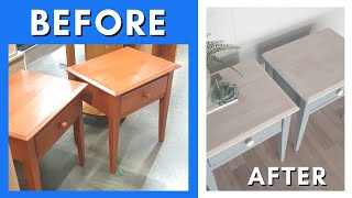 STUNNING Thrift Flip Furniture Transformation I BEFORE \u0026 AFTER Coastal nightstand makeover