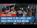 Nyaris Bentrok Emak Emak dengan Ibu Lurah Saat Satpol PP Razia PKL di Jalan SM Raja Medan