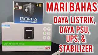 9. Tutorial #RakitPC Terlengkap - Pembahasan Daya Listrik , Daya PSU , UPS , & Stabilizer