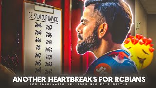 Another Heartbreak For Rcbians  Sad Status IPL 2024 || Rcb Eliminated IPL 2024 Sad Edit Status