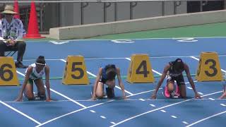 W 100m 中学1年女子 決勝【4KｳﾙﾄﾗHD】関東中学校陸上競技大会(第52回)2024.8.8 於 東京駒沢オリンピック公園陸上競技場