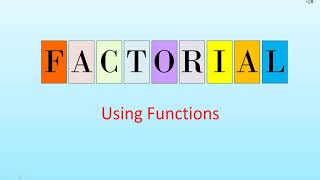 Finding Factorial | Java Program Using Function | ICSE