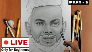 Realistic Shading Tutorial [ONLY FOR BEGINNERS] 🛑 | How to Draw Virat Kohli step by step easy