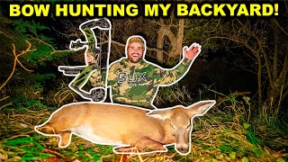My FIRST Ever ARCHERY Deer! HUNTING in My BACKYARD! (Catch Clean Cook)