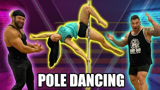 250 strongman and bodybuilder try POLE DANCING ft Jujimufu