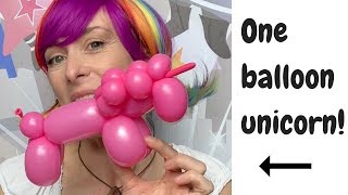 🦄One balloon unicorn 🎈Simple quick unicorn!