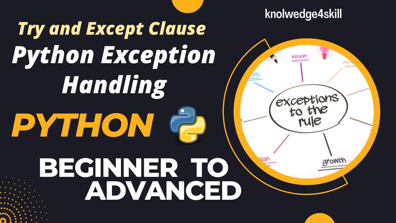 7.2 How To Handle Exceptions In Python | Try And Except Clause | Python ...