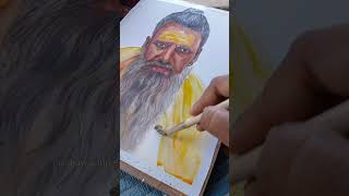 Day 10 / 30 Days daily painting video 💖💯👍 #shorts  #watercolourpainting #portraitart #viralshorts