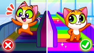 The Airport Travelator | Up and Down the Escalator | Safety Tips | + More Kids Cartoons | Purr-Purr