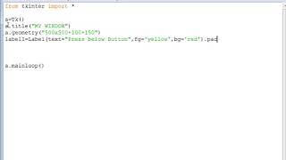 Adding Button to a Window in Python