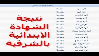 نتيجة الشهادة الابتدائية محافظة الشرقية 2019