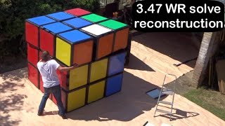 3.47s Rubik's Cube WR reconstruction on world's largest Rubik's Cube puzzle