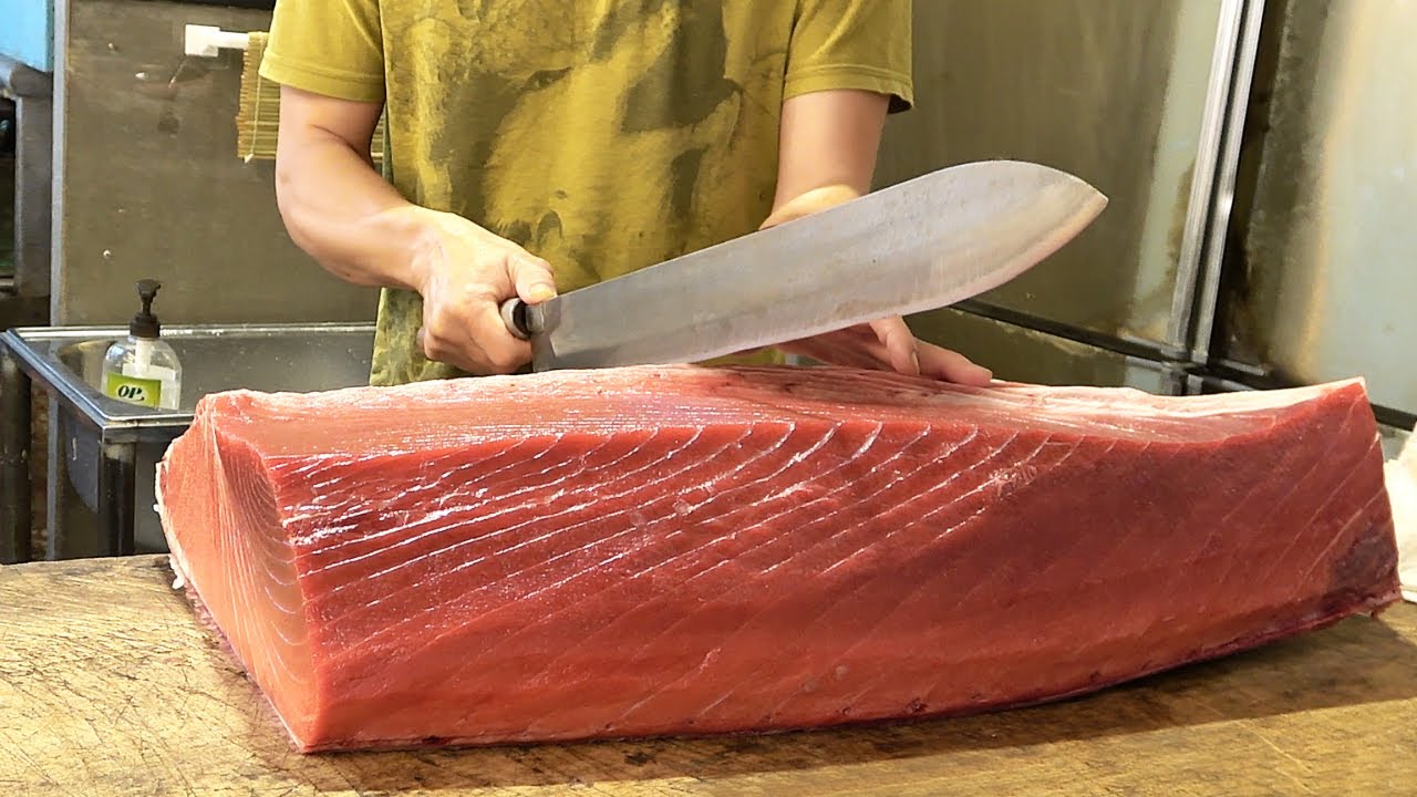 Bluefin Tuna Cutting Skills The Sharpest Knife In Taiwan Youtube